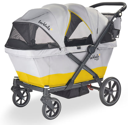 Larktale Caravan Coupe (2 Seater) Stroller Wagon - Gray / Yellow