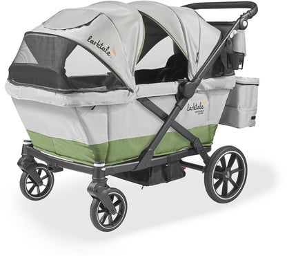 Larktale Caravan Coupe Quad (4 Seater) Stroller Wagon - Gray / Green