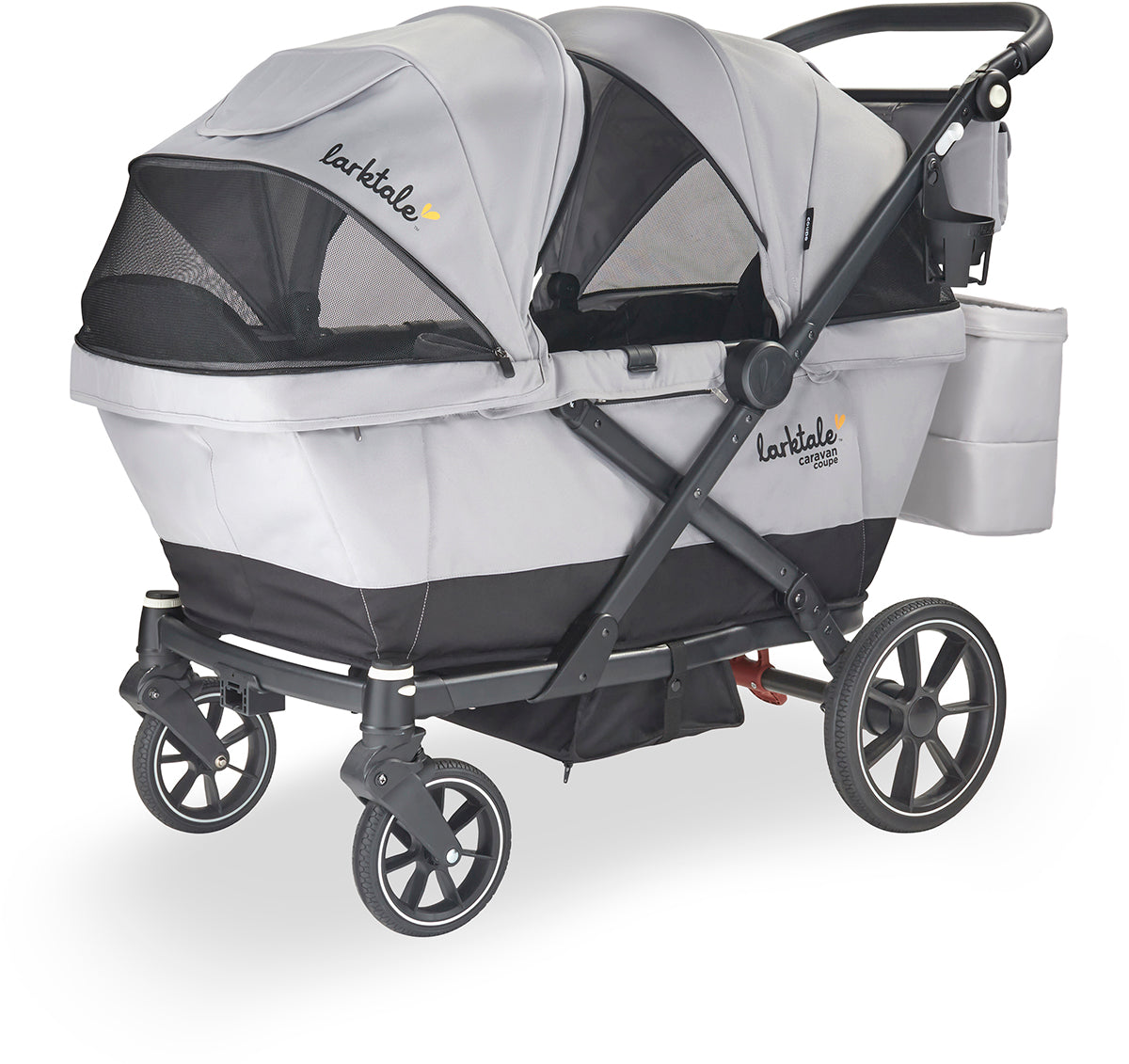 Larktale Caravan Coupe V2 (2 Seater) Stroller Wagon - Gray / Black