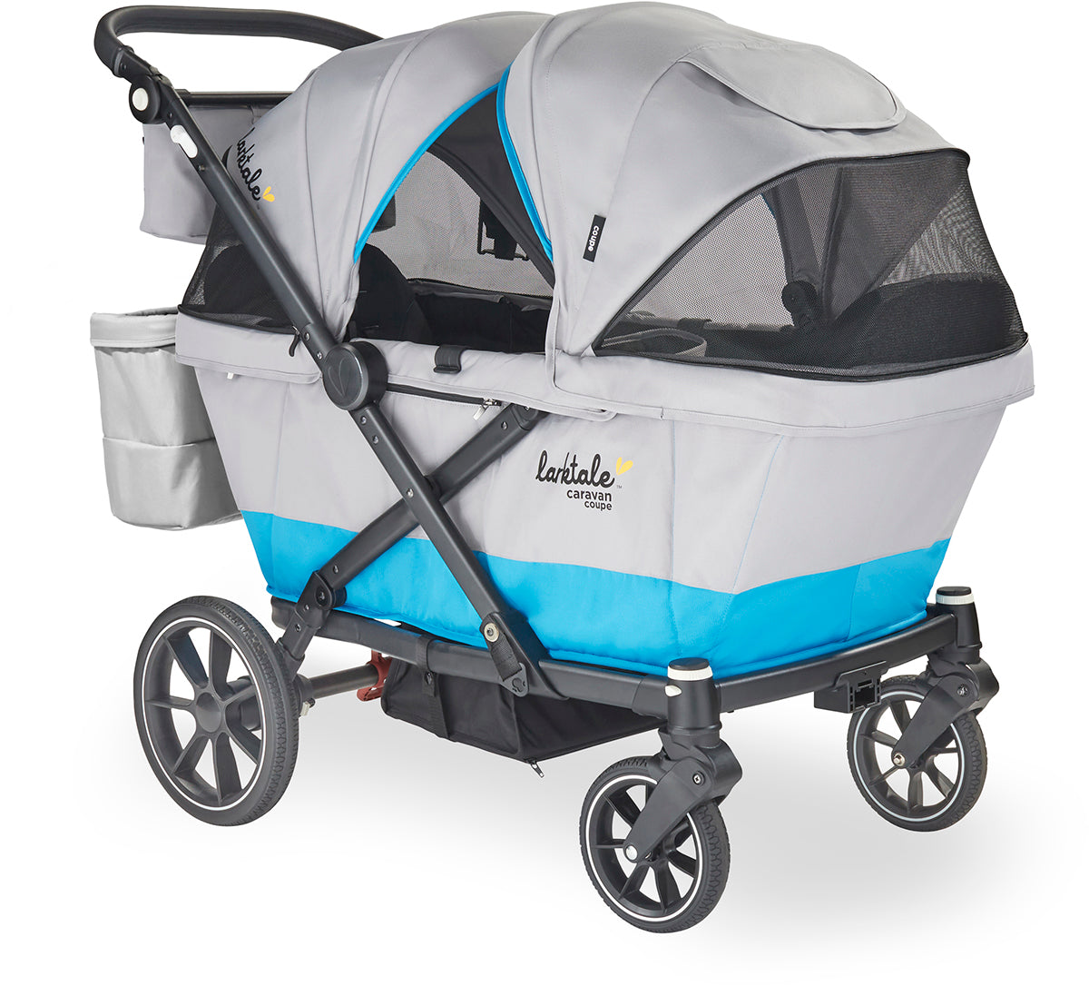 Larktale Caravan Coupe V2 (2 Seater) Stroller Wagon - Gray / Blue