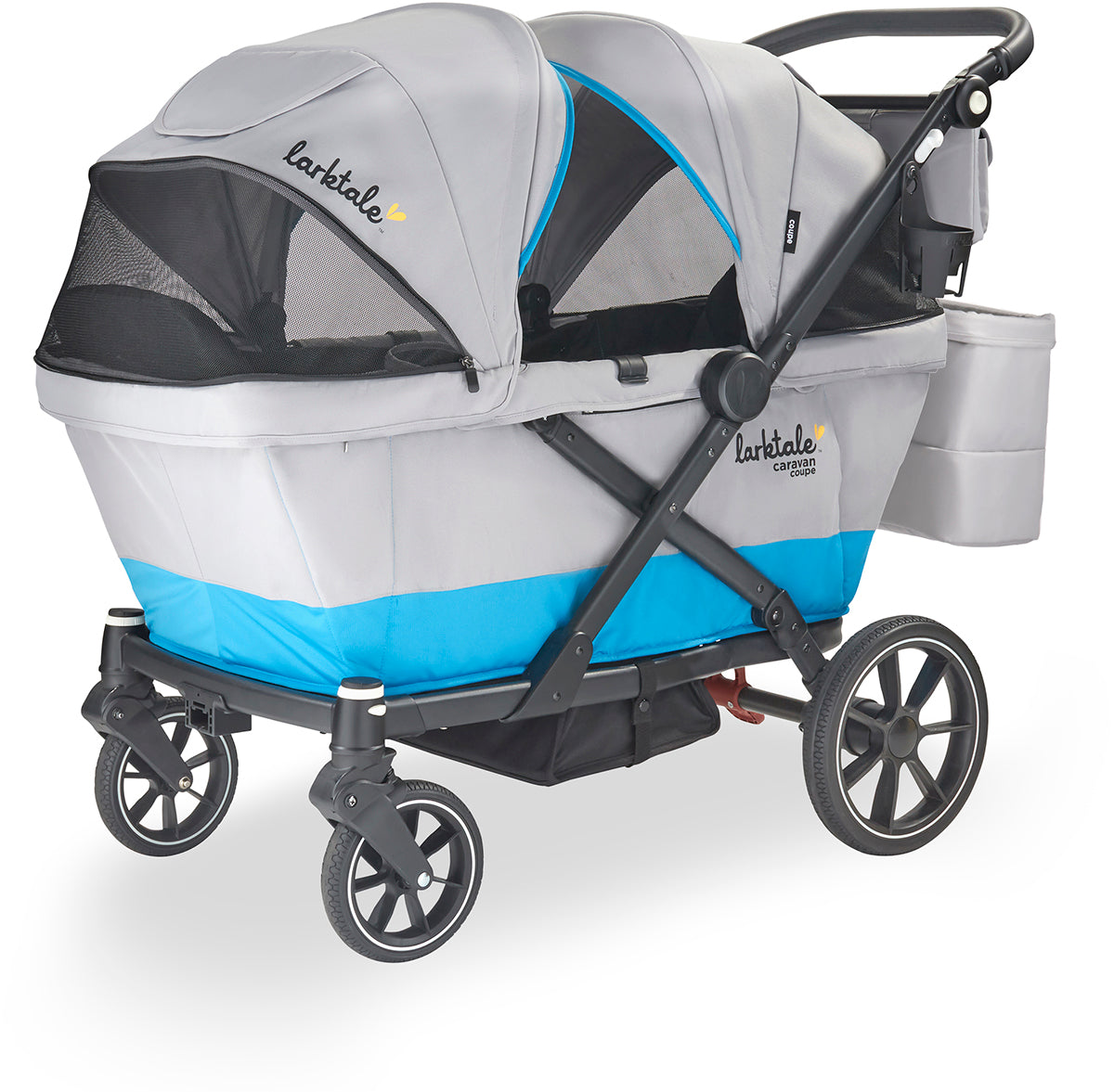 Larktale Caravan Coupe V2 (2 Seater) Stroller Wagon - Gray / Blue