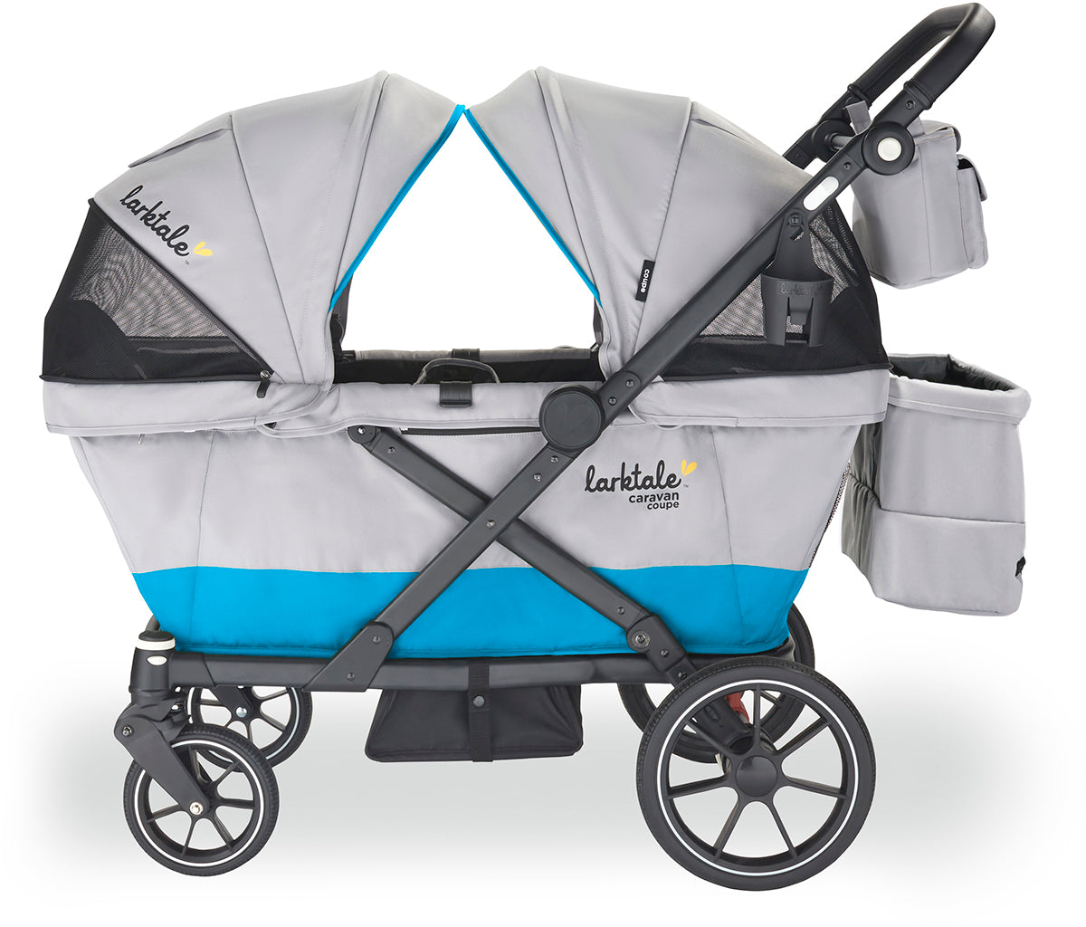 Larktale Caravan Coupe V2 (2 Seater) Stroller Wagon - Gray / Blue