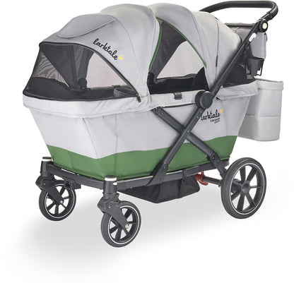 Larktale Caravan Coupe V2 (2 Seater) Stroller Wagon - Gray / Green