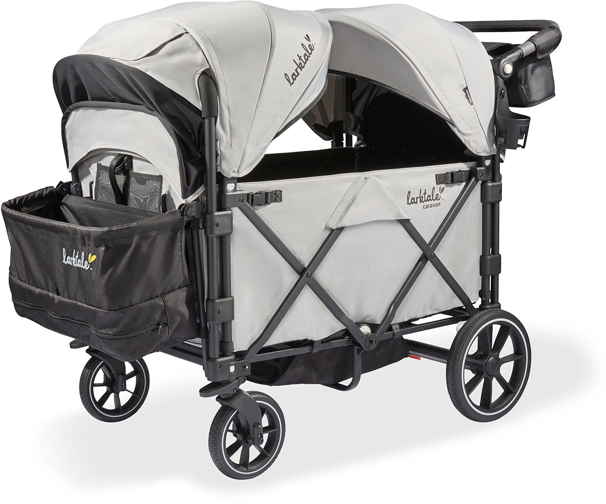 Larktale Caravan Quad (4 Seater) Stroller Wagon - Avalon Gray