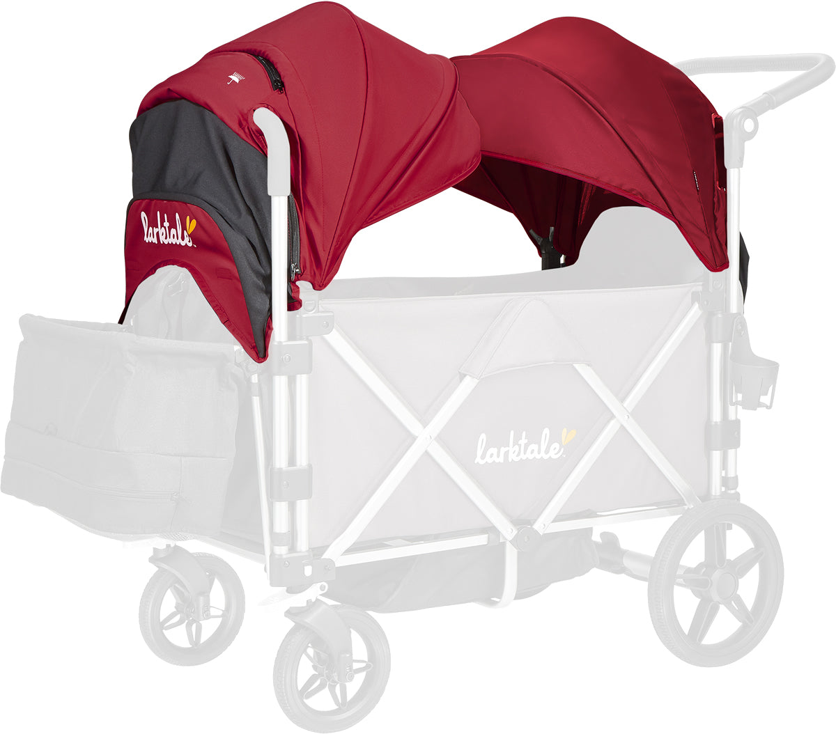 Larktale Caravan Stroller Wagon Canopy Set of 2 - Barossa Red