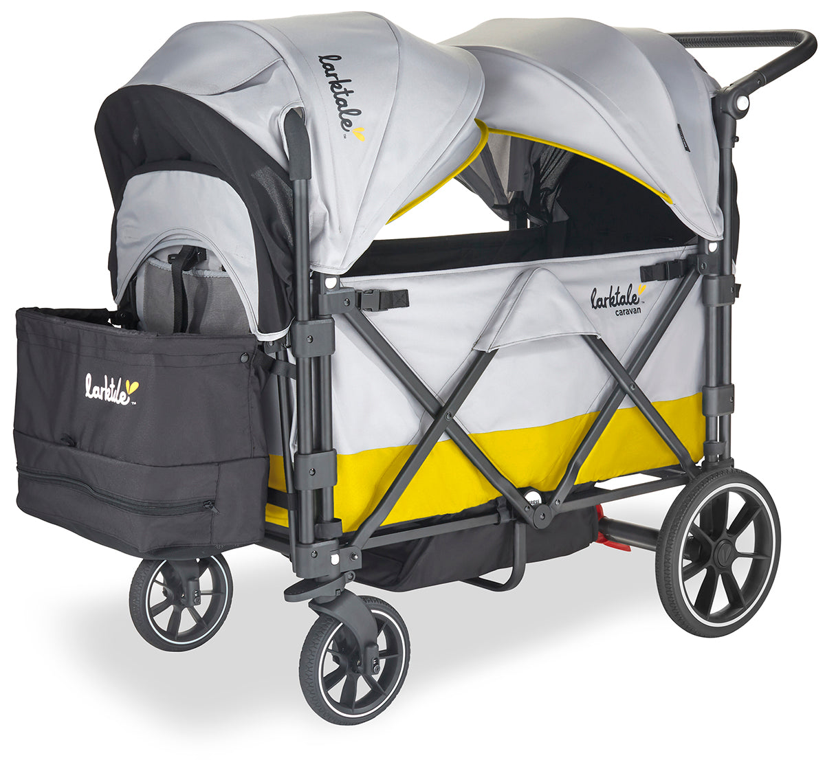 Larktale Caravan V2 (2 Seater) Stroller Wagon - Gray / Yellow