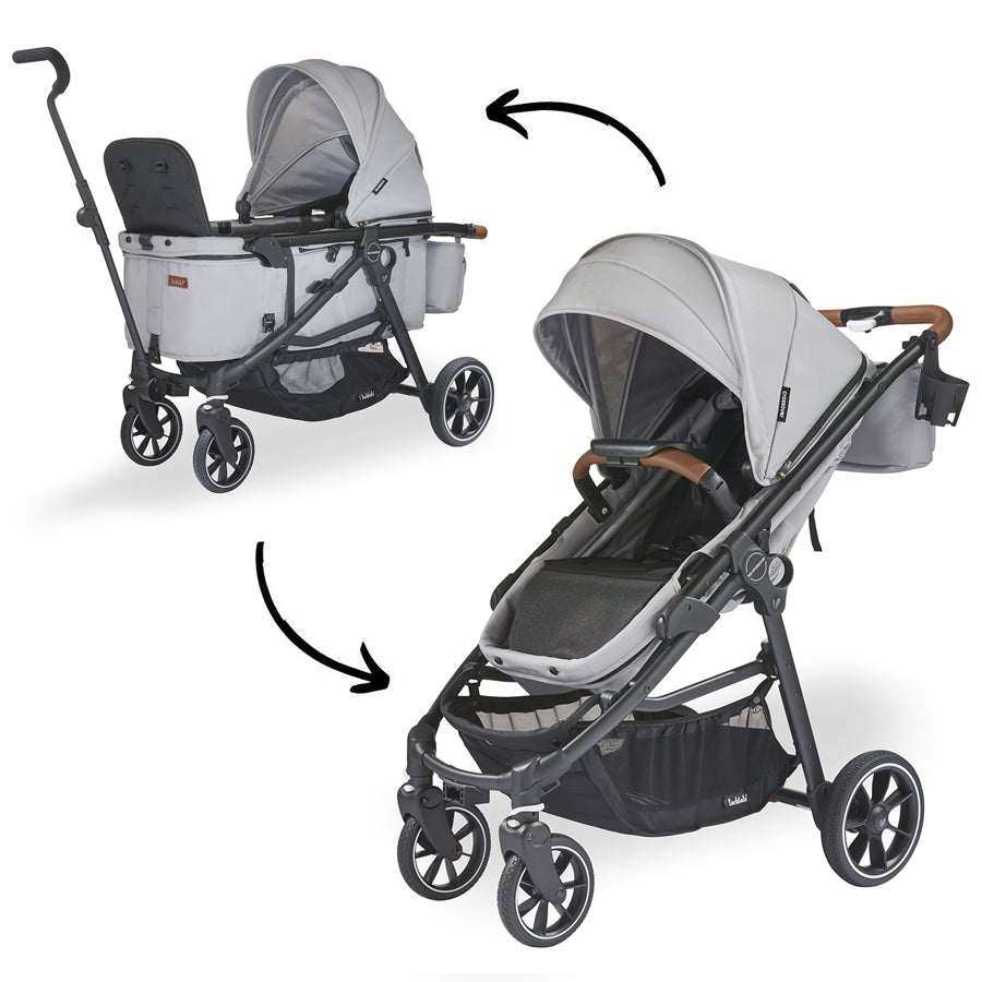 Larktale Crossover V2 (2 Seater) Convertible Stroller Wagon - Nightcliff Stone