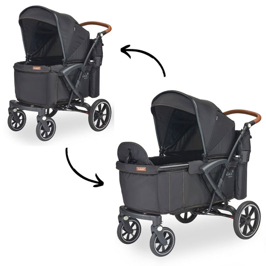 Larktale Sprout Single-to-Double Stroller Wagon - Byron Black