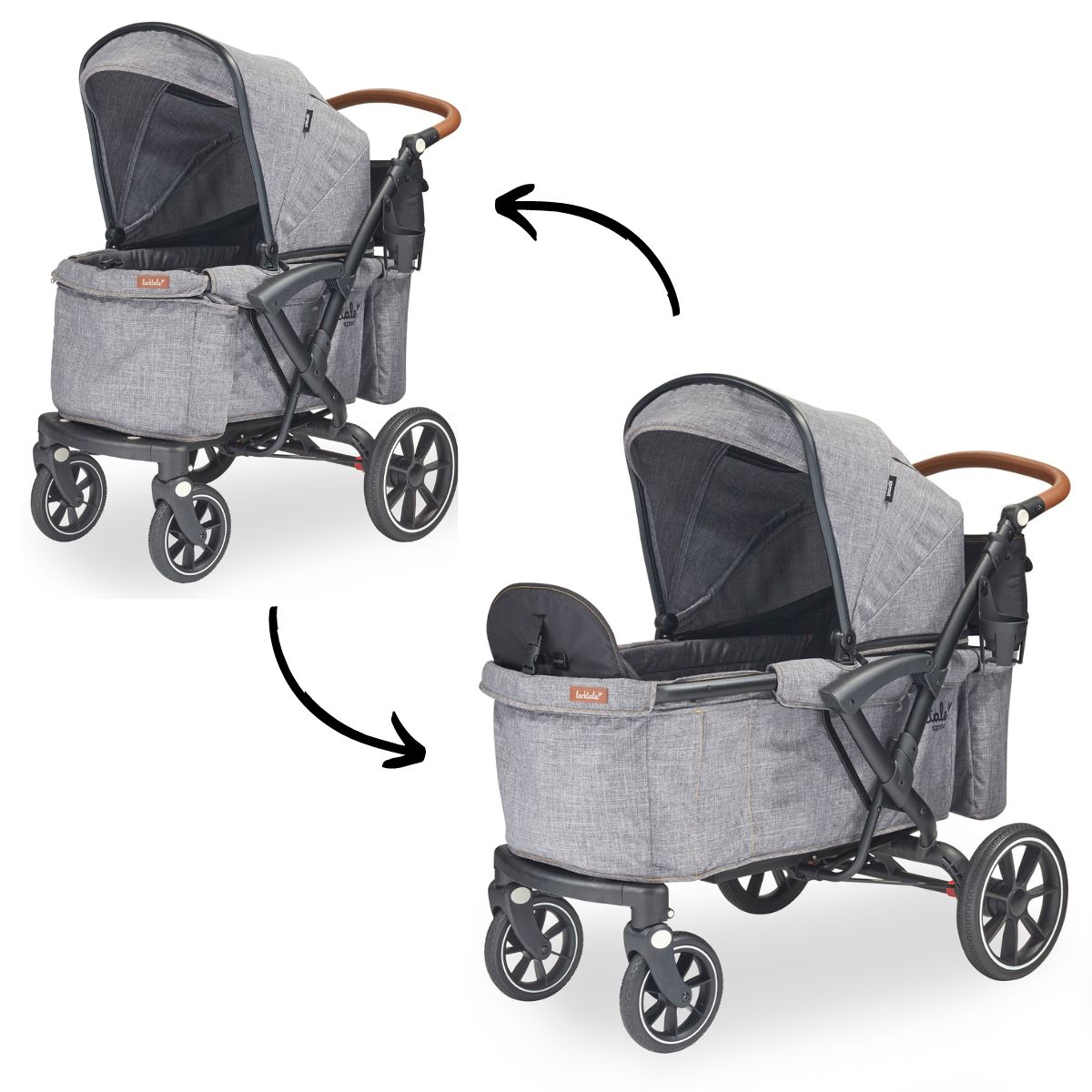 Larktale Sprout Single-to-Double Stroller Wagon - Nightcliff Stone