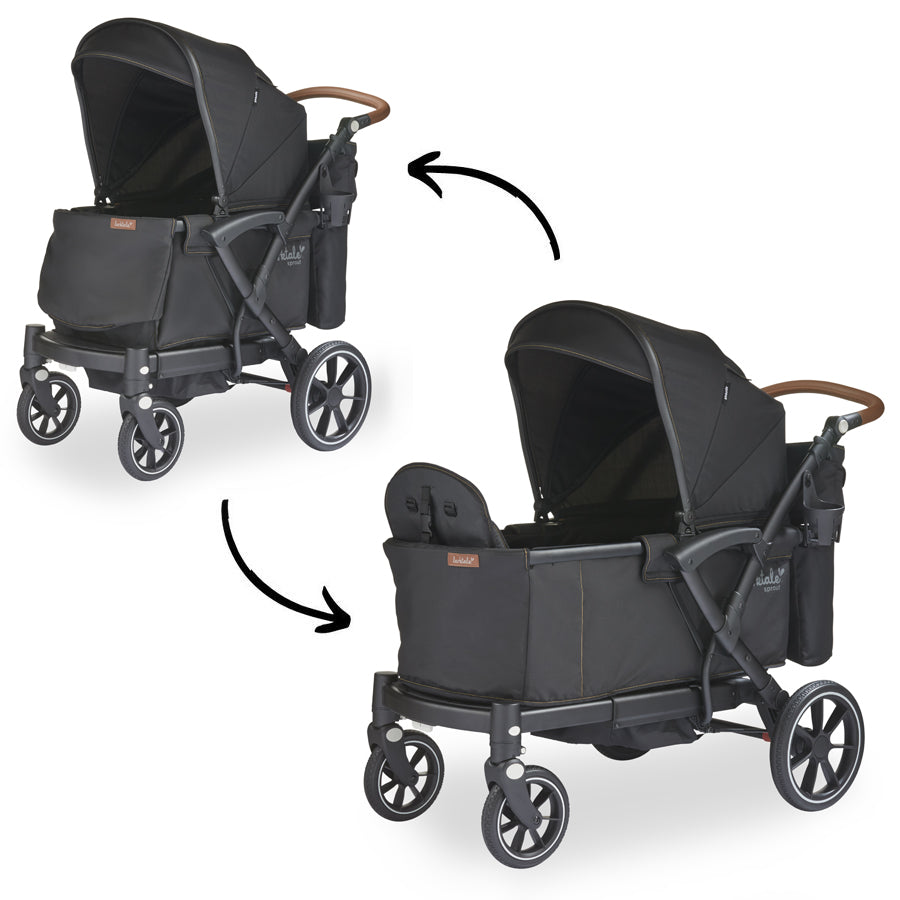 Larktale Sprout V2 Single-to-Double Stroller Wagon - Byron Black