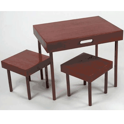 Lipper 3 Piece Portable Table & Stool Set Cherry