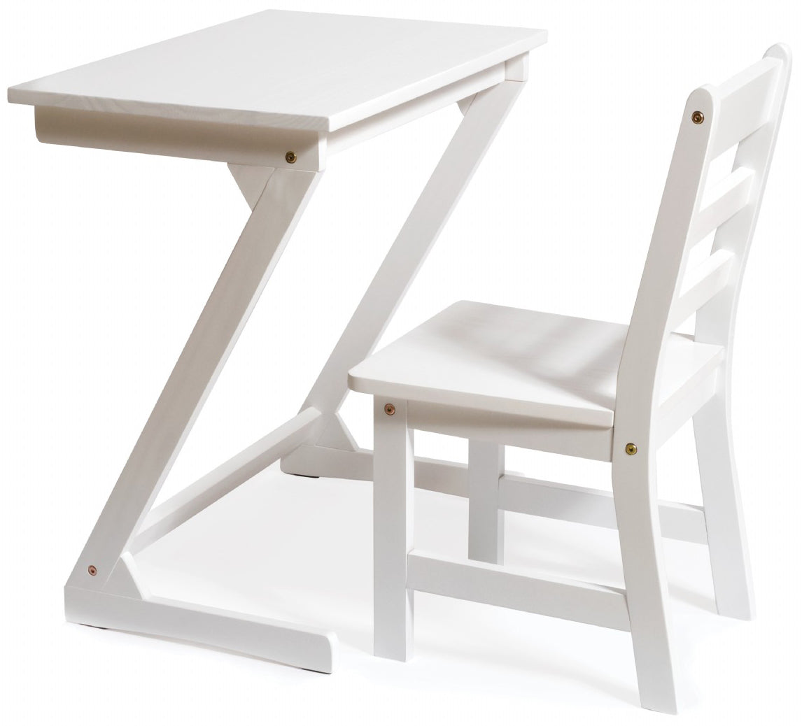 Lipper International Kids Anywhere Table & 1 Chair Set - White