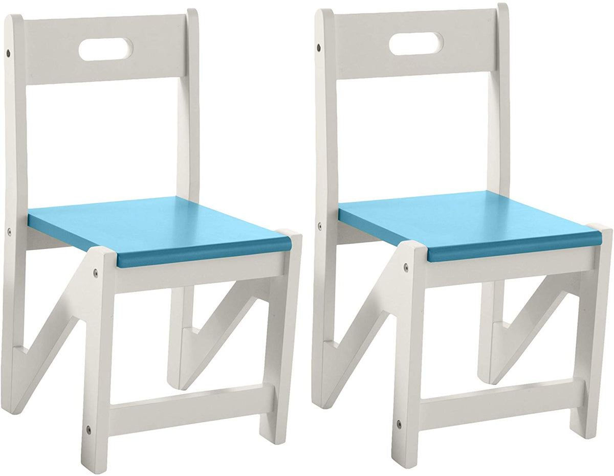 Lipper International Kids' ZigZag Stacking Chairs, Set of 2 - Turquoise