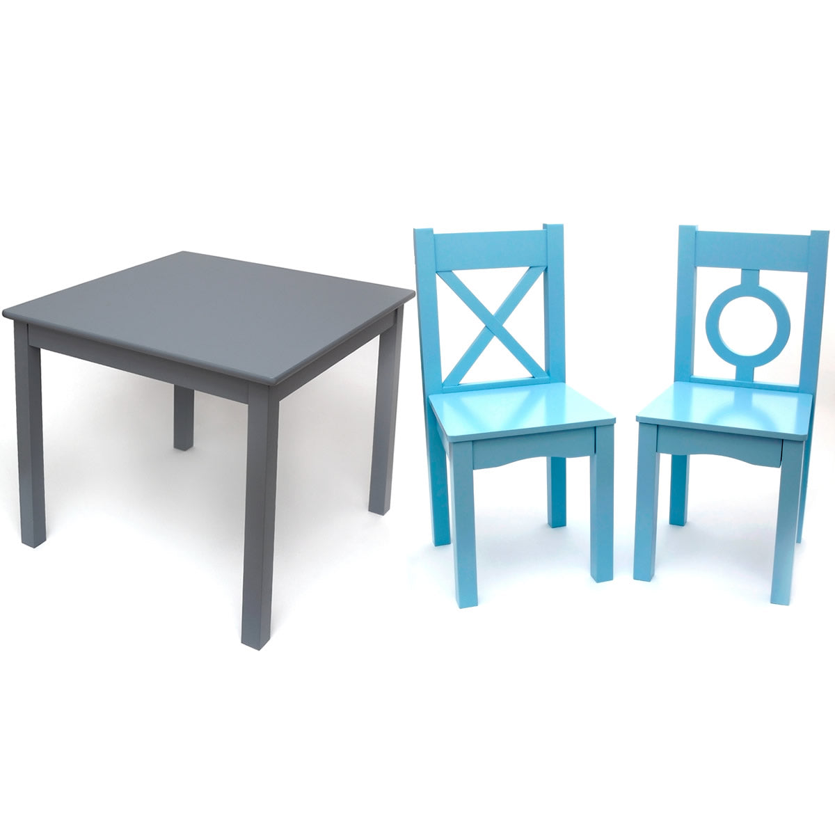 Lipper International Table & Chairs Set - Gray/Blue