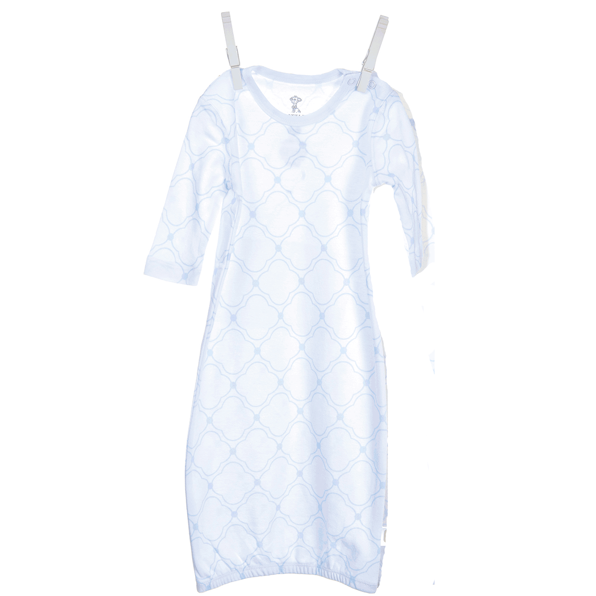 Little Giraffe Link Cotton Gown in Blue - 0 to 6 Months