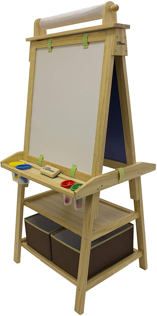 Little Partners Deluxe Art Easel Center - Natural