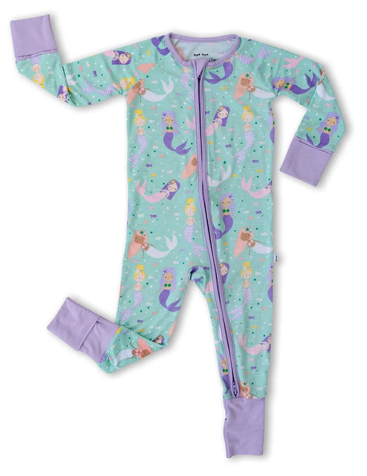 Little Sleepies Bamboo Viscose Zippy - Mermaid Magic, 3 - 6 months