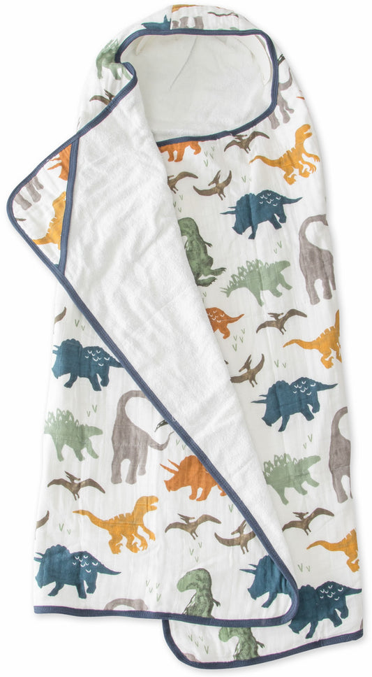 Little Unicorn Cotton Big Kid Hooded Towel - Dino Friends