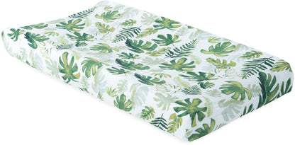 Little Unicorn Cotton Muslin Changing Pad Cover - Tropical Leaf