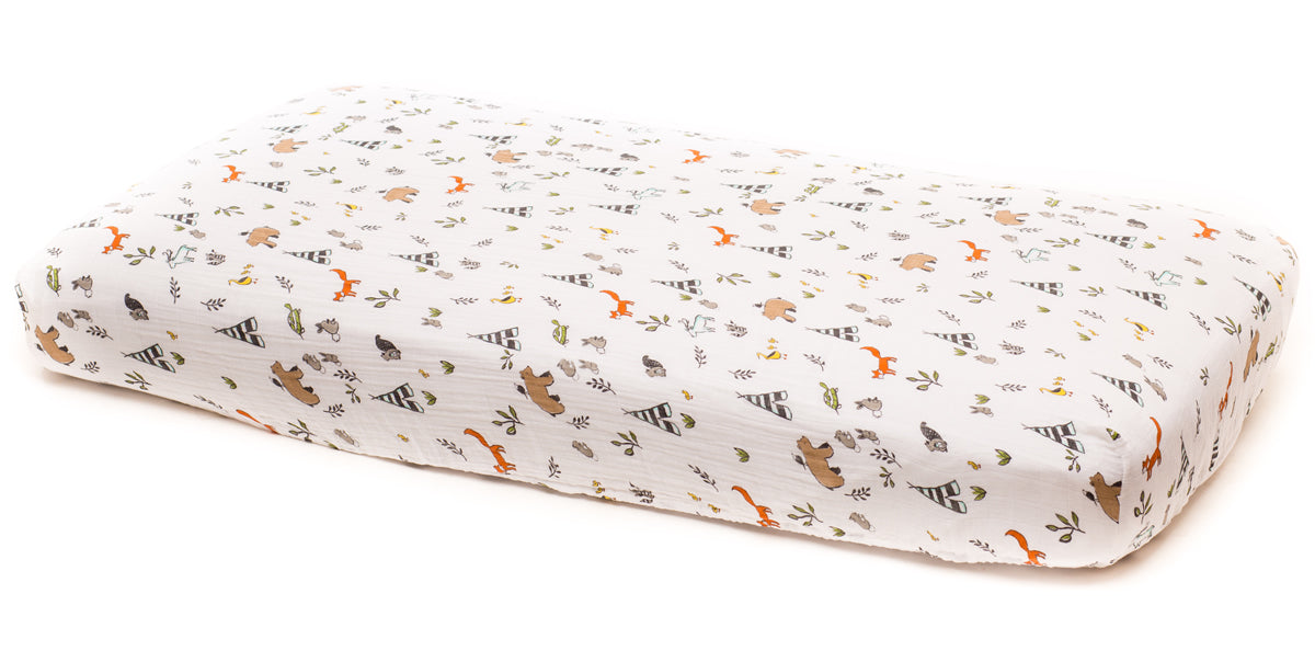 Little Unicorn Cotton Muslin Fitted Sheet - Forest Friends