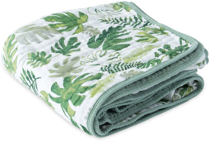 Little Unicorn Cotton Muslin Quilt - Tropical Leaf