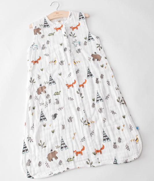 Little Unicorn Cotton Muslin Sleep Bag, Small - Forest Friends