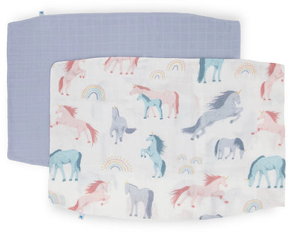 Little Unicorn Cotton Muslin Toddler Pillowcase, 2 Pack - Unicorns