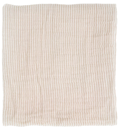 Little Unicorn Organic Cotton Muslin Swaddle Blanket - Sand Stripe