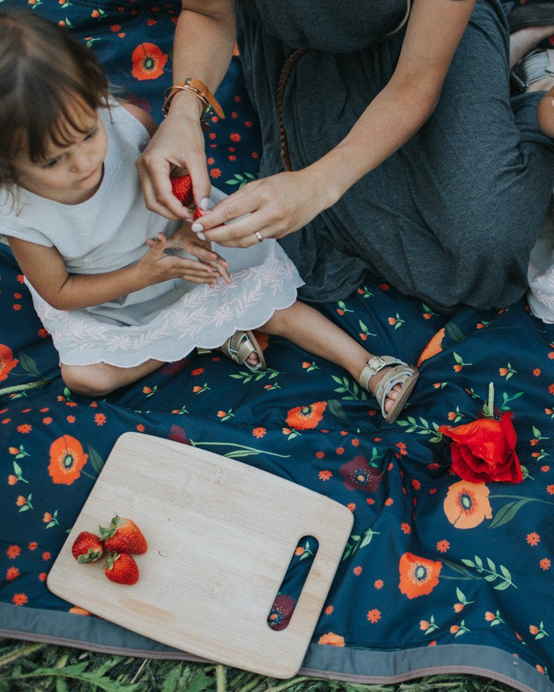 Little Unicorn Outdoor Blanket, 5' x 5' - Midnight Poppy