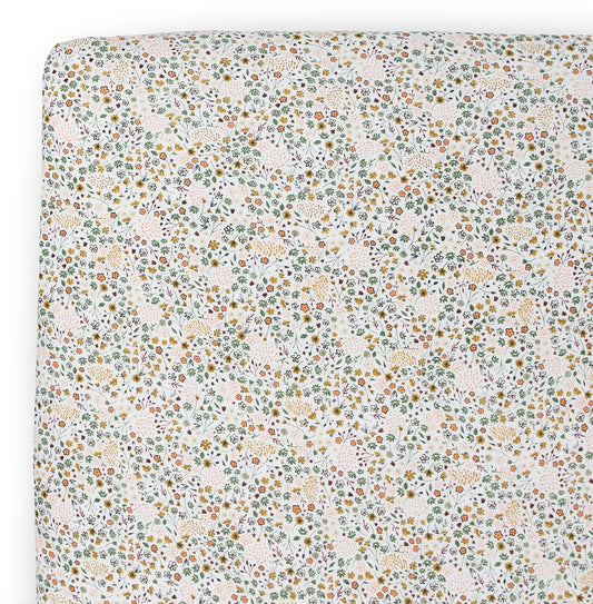 Little Unicorn Stretch Knit Crib Sheet - Pressed Petals