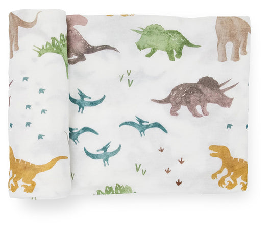 Little Unicorn Stretch Knit Swaddle Blanket - Dino Pals