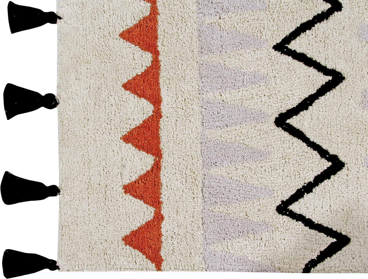 Lorena Canals Azteca Rug - Natural/Terracota (4' 8" x 6' 7")