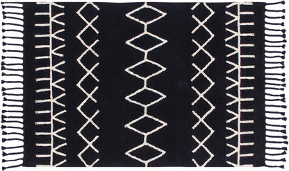 Lorena Canals Bereber Rug - Black (4' 8" x 6' 7")