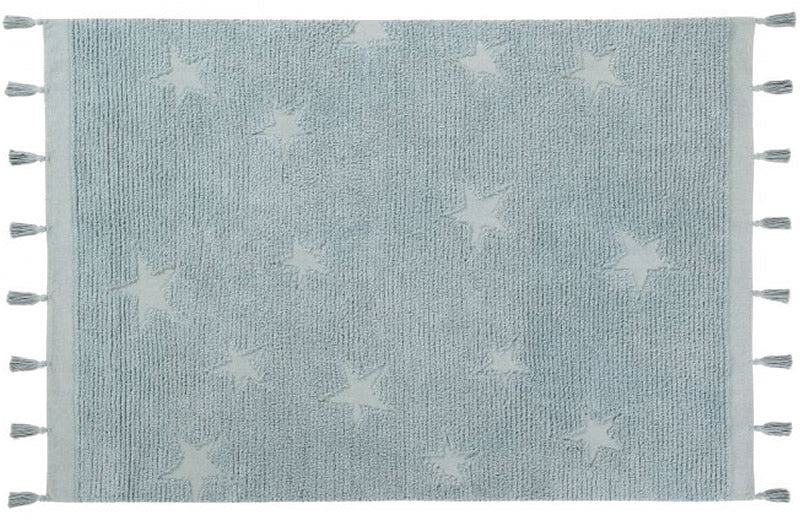 Lorena Canals Hippy Stars Rug - Aqua Blue (4'x 5'9")