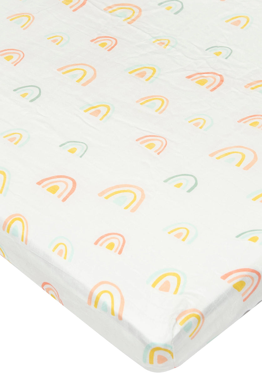 Loulou Lollipop Fitted Crib Sheet - Pastel Rainbow