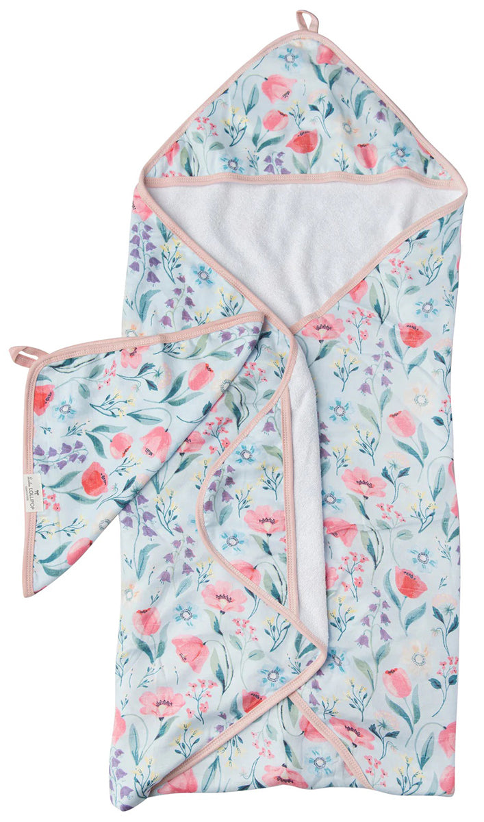 Loulou Lollipop Hooded Towel Set - Bluebell