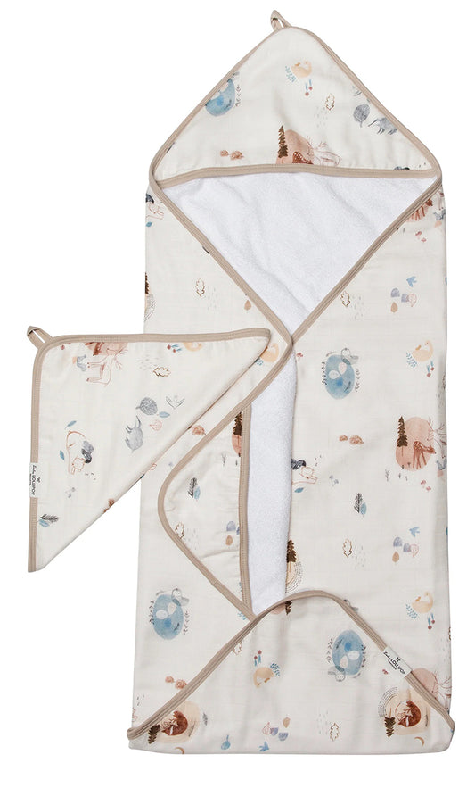 Loulou Lollipop Hooded Towel Set - Cozy Forest