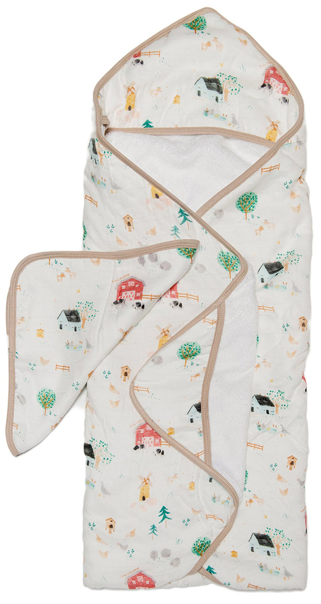 Loulou Lollipop Hooded Towel Set - Farm Animals