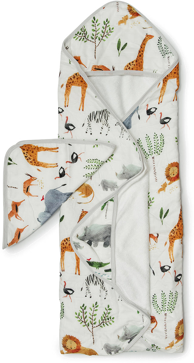 Loulou Lollipop Hooded Towel Set - Safari