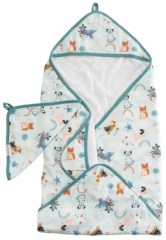 Loulou Lollipop Hooded Towel Set - Superhero Dog