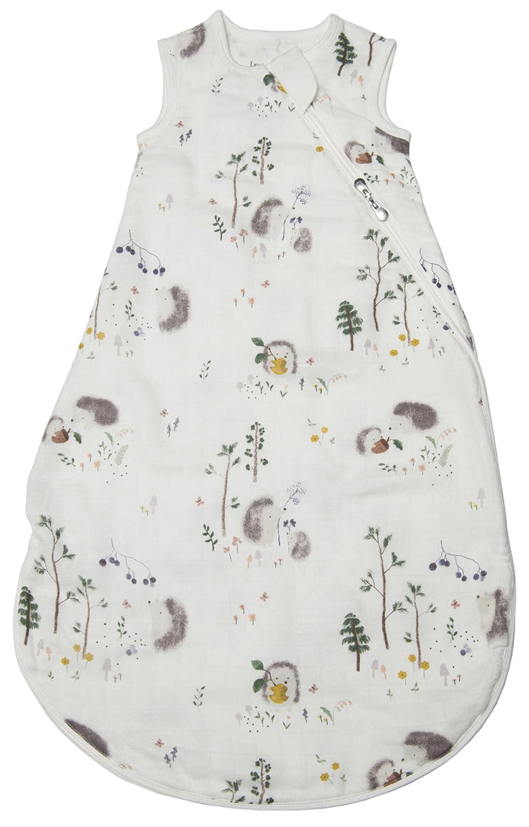 Loulou Lollipop Lightweight Muslin Sleep Bag, 6-18 m - Hedgehogs