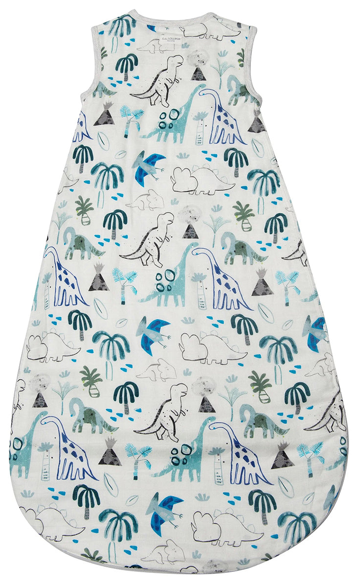 Loulou Lollipop Lightweight Muslin Sleep Bag - Dinosaurs (6-18 M)