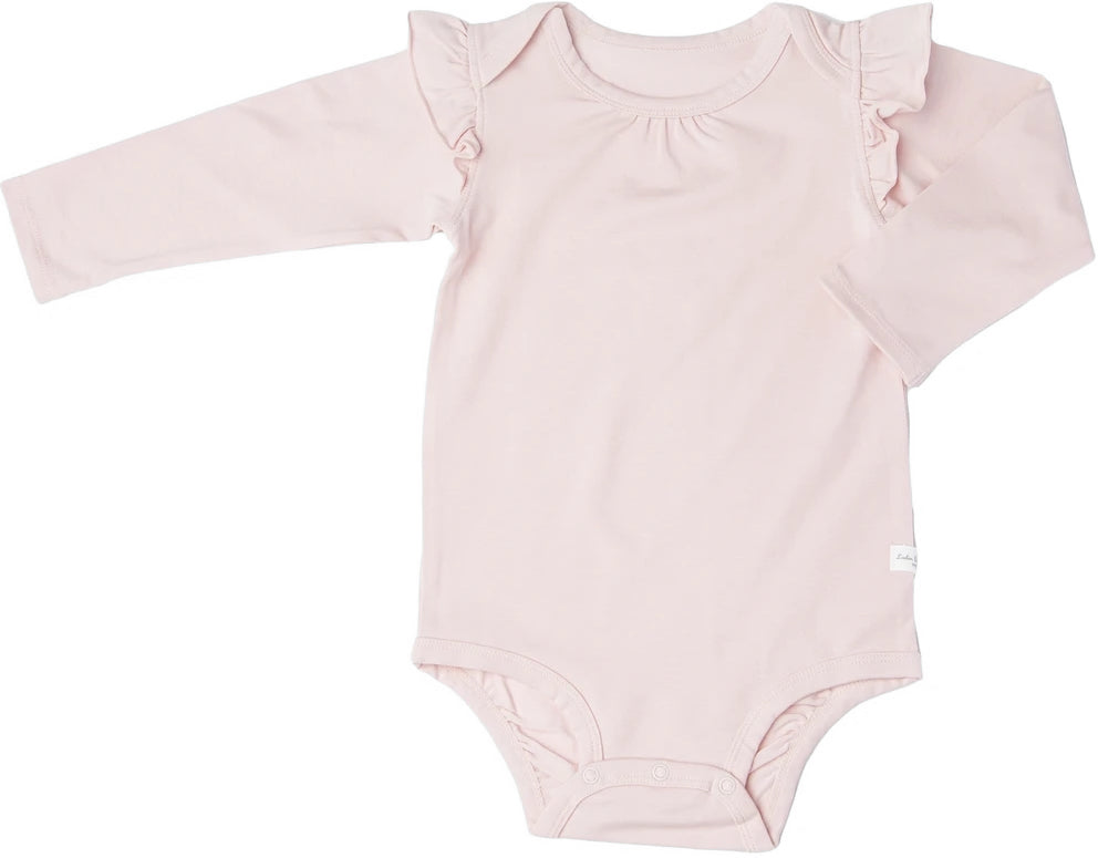 Loulou Lollipop Long Sleeve Bodysuit in TENCEL - Sepia Rose (0-3 M)