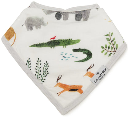 Loulou Lollipop Luxe Muslin Bandana Bib Set - Safari Jungle