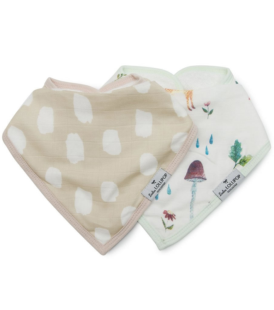 Loulou Lollipop Luxe Muslin Bandana Bib Set - Woodland Gnome