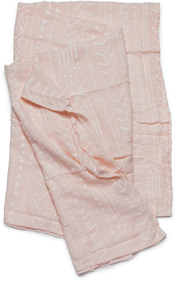 Loulou Lollipop Luxe Muslin Swaddle - Pink Mudcloth