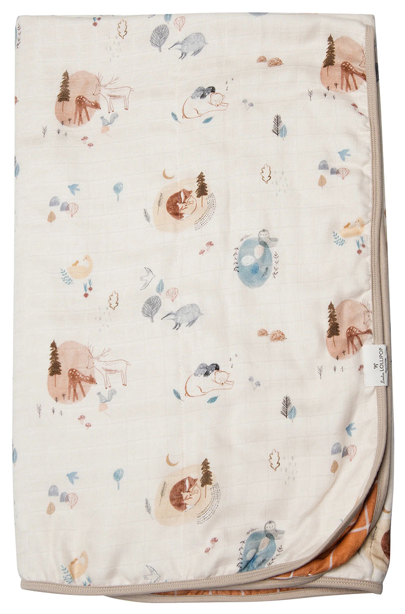 Loulou Lollipop Muslin Quilt Blanket - Cozy Forest