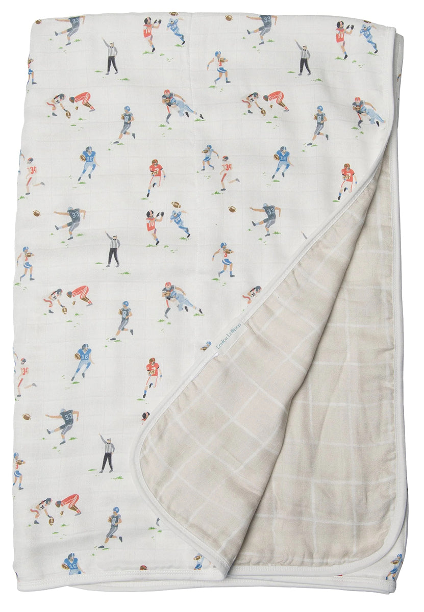 Loulou Lollipop Muslin Quilt Blanket - Football