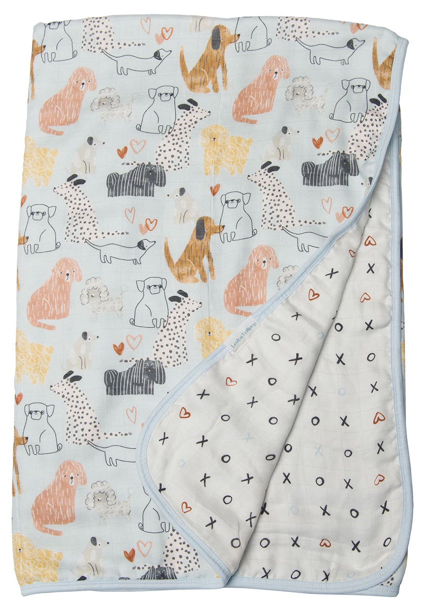 Loulou Lollipop Muslin Quilt Blanket - Honey Puppies