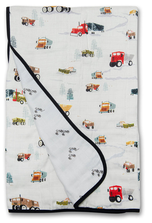 Loulou Lollipop Muslin Quilt - Happy Trucks